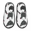 Slippers Black Speckled Chickens Farm Slipper For Women Men Fluffy Winter Warm Indoor