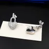 23ss designer earrings for women high quality Charm jewelry Full Diamond Heart shaped Pendant Earrings Including box Gift Choice