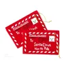 Décorations de Noël 10pcs Lettre Sac de bonbons au Père Noël Feutre Enveloppe Broderie Décoration Ornement Enfants Enfants Cadeaux 1241F