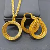 Necklace Earrings Set Dubai 24K Gold Plating Bridal Jewelry Two Piece For Women DD10207