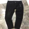 nuovi jeans da uomo Stryle jeans firmati in pelle con rughe rattoppate jeans da motociclista di alta qualità moda hop hop pantaloni piega taglia UK 29382737