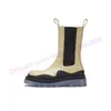 Hochwertige Designer-Winterstiefel für Damen, lässige Chelsea-Stiefel, Farbe gewellt, Reifen, Gummisohle, Dicke, Trend, Martin-Schuhe, Mode, Luxus, Damen-Freizeit, Regenstiefel