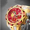 Brazil red Rubber man watch Masculino Men Watch Quartz Watches Men invi ta Hollow Business Military Wristwatches Male Clock a1 gif198Q