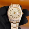 3 stijl 41 mm datum alle diamanten ETA2824 automatisch herenhorloge 126300 126301 126303 diamanten Arabische wijzerplaat diamanten 18K gouden armband Gen236U