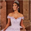 Quinceanera Robes Lilas 2022 Off The Shoder Mascarade Sweet 16 Robes Dentelle Appliques Robe De Bal Perlée Robe De Bal Drop Livraison Fête Dhx9W