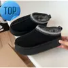 F23 Tazz Tasman Slippers Kastanjebont Slippers Schapenvacht Shearling Nieuwe Muiltjes Dames Heren Ultra Mini Platform Laars Slip-on Schoenen Suède Bovenwerk Herfst Winter