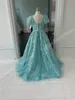 Aqua Green Girl Pageant Dress 2024 Puff Sleeves Lilac Sequin Lace Little Kid Birthday Holiday Formal Cocktail Party Gown Toddler Teens Preteen Tiny Young Junior Miss