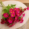 Decorative Flowers Spring Artificial Daisies Bouquet White Bride Wedding Party Supplies Simulation Silk Fake Home Room Decor