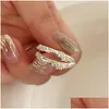 Klusterringar Shanice Korean Minimalist 925 Sterling Sier CZ Crystal Zircon Diamond Shaped Female Ring Niche Ins Net Red Drop Delivery Dhufb