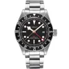 Montres-bracelets Mouvement automatique Montre Bay Black Red Bezel Calendrier Boîtier en acier pour hommes 41mm Bracelet Mains lumineuses Military1995