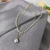 Collier ras du cou en perles pour femmes, nouvelle mode coréenne INS, mignon pendentif chaîne Double couche, bijoux cadeau pour filles, vente en gros, YMN043