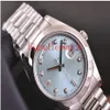 Luxury High Quality Watch top Automatic mens watch 41mm PLATINUM II President GLACIER Blue Diamond 218206 Stainless Steel269q