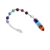 Pendentif Colliers 7 couleurs Gem Chakra Yoga Dames Trois Pièces Boucle D'oreille Collier Porte-clés Livraison Directe Bijoux Pendentifs Dhgarden Dhdxf