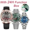 Top Luxury Men Sports SKY Dweller Movement Watch Men Multi function GMT Dual Time Zone Stainless Steel Submersible Waterproof Watc248e