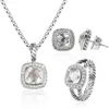Brincos de cabo anel conjunto de jóias diamantes pingente e brinco conjunto luxo feminino presentes2672