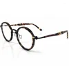 Sonnenbrillenrahmen Qualität Japanisches Titan Handgefertigter runder Brillenrahmen TavHT 51-23-145 Unisex Retro Leichter Vollrand für optische Brillen