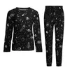 Vêtements de nuit pour hommes Moon Star Pyjamas à manches longues Space Galaxy Universe 2 pièces Ensemble de loisirs Printemps Homme Modèle Mignon Costume de maison surdimensionné