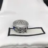 S925 Sterling Silver Rings glänsande blå tigerhuvud Ring Personlig ring Ge dig par ring julklapptrend med gåva218z