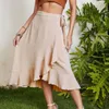 Skirts Chic Women Summer Skirt Irregular Soft Flounce Edge Lady Midi Loose Garment