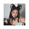 Acessórios de cabelo Crianças Preto e Branco Cosplay Internet Bell Headband Fox Cat Orelha Headwear Hairband GC1887 Drop Delivery Baby Maternit Dh1As