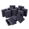 Pandahall 18-24 pçs / lote preto quadrado retângulo papelão conjunto de jóias caixas anel caixas de presente para embalagem de jóias f80 220509298z