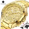 Relogio Masculino Horloges Mannen Topmerk Luxe WWOOR Gouden Chronograaf Mannen Horloges Goud Grote Mannelijke Horloge Man 220705333U