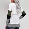 Women's Sweaters Spring Autumn Polyester Women's Sweater Round Collar Long Sleeve Pullover Knitted Striped Slim Fashion Streetwear SweaterL231004