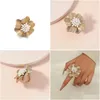 Rings Luxury Pearl Big Flowers Joint For Women Kpop Vintage Gold Metal Adjustable Ring Bridal Party Jewelry Anillos Drop Delivery Dh92A