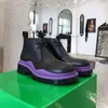 Modeontwerper Nieuwste dameslaarzen TIRE Chunky Boot Echt leer Outdoor Martin Enkel Luxe Antislip Platform Wave Kleurrijke halve laarzen Martin laarzen maat 35-42