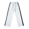 Men's Pants Elastic Waist Trousers Versatile Casual Stylish Color Matching Deep Crotch For Spring/fall Sports