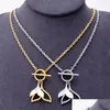 Pendant Necklaces 316L Stainless Steel Shell Double Fish Tail Charm Chain Choker Ot Buckle Necklace For Women Fashion Fine Jewelry Dro Dhkc2