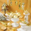 Conjunto de ornamento de pirulito de doces de Natal de 10 estilos, 96 peças, ornamento de bastão de doces vibrante, decorações de padrão de pirulito pendurado de Natal com corda para Xm
