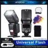 Testine flash Andoer Flash Flash universale Speedlite per fotocamere DSLR Olympus Pentax Flash sulla fotocamera con filtri colorati Diffusore YQ231003