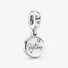 Nowy przylot 100% 925 Sterling Silver Forever Sisters Dangle Charm Fit Fit Oryginalny Europejski Urok Bransoletka Modna Akcesoria 251D