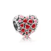 Authentic 925 Sterling Silver Red enamel Love Heart Charms retail box European Bead Charms Bracelet jewelry making accessories277y