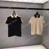 21ss uomo stampato magliette polo designer nastro riflettente acquerello parigi vestiti etichetta camicia da uomo stile sciolto nero bianco 06262M