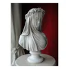 装飾的な置物ベール付き乙女バスト像ゴシックホーム装飾抽象ホワイト樹脂の彫刻の女神クラフト美学の使いやすい