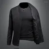 Herrjackor Minglu Autumn Winter Luxury v Collar Long Sleeve Single Breasted Business Casual Man Coats Plus Size 5xl