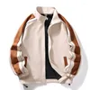 Giubbotti da uomo 2023 Impiombato Giacca da Uomo Casual Cappotto Color Block Primavera Autunno Bomber per Uomo Vintage Zipper Cardigan Cappotto 3XL