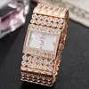 Armbandsur Temperament Ladies Watch in Europe och America Plated Diamond Shell Alloy Broadband Fashion Decorative Armband2215