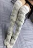 Skarpetki dla kobiet świątecznych renifery na kolanach bawełniany Wysoka zimowa wełna dzianiny