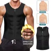 Homens Body Shapers Homens Cintura Trainer Colete para Perda de Peso Neoprene Corset Shaper Zipper Sauna Tank Top Workout Camisa Preto Plus Size S-4XL