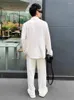 Herrespår Mensar Bekväma löst fit blazerjacka långa byxor Två stycken Set Stretchy Single Breasted Top Business Casual Outfit Suit
