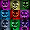 Máscaras de fiesta Máscara de Halloween LED Brillo luminoso mixto en el disfraz de máscaras oscuras Máscaras de cosplay El Wire Demon Slayer Fox Drop Delive Dhlwt