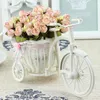 Dekorativa blommor rotting cykelvas med silke färgglada mini rosblomma bukett daisy konstgjorda flores för hembröllopsdekoration