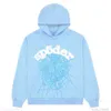 Herren Hoodies Sweatshirts Sky Blue Spder Hoodie Männer Frauen Hip Hop Young Thug Spider World Wide Print Pullover T6di2xyu