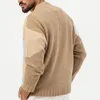 Men's Sweaters Fresh Fashion Geometric Crochet Knit Top Men Autumn Casual O Neck Long Sleeve Loose Sweater Winter Leisure Mens Knitted