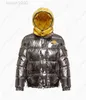 2023 Designer Silber Doppelseitige Abdeckung Daunenjacke Herren Helles Gesicht Mode Explosive Dicke Damen Hoch Wasserdicht mit