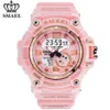 Smael Women Sport Digital Watch Electronic QuartzデュアルコアディスプレイLED防水時計カジュアル学生腕時計女の子時計20318y