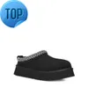 F23 Tazz Tasman Slippers Kastanjebont Slippers Schapenvacht Shearling Nieuwe Muiltjes Dames Heren Ultra Mini Platform Laars Slip-on Schoenen Suède Bovenwerk Herfst Winter